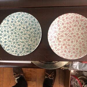 Vintage Nymollie  Denmark Floral Ceramic Accent  Set Of 2 Plates - Numbered